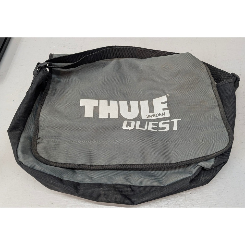 Thule Quest Travel Messenger Bag Black Grey Canvas Adjustable Strap Car Top